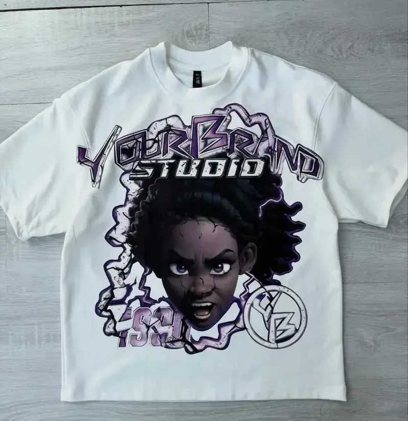 Men Clothing Unisex Y2k Harajuku Streetwear Men Fashion New Cartoon Print Design Shirt Retro Hip Hop Trend Oversized T-Shirt Y2k D260313