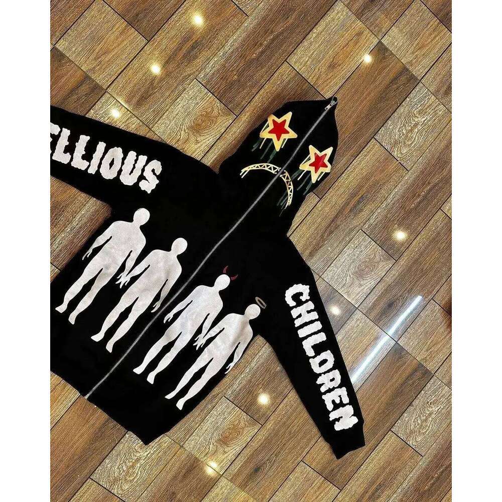 Goth Hoodies Women High Street Harajuku Retro Hip Hop Y2K Zip Up Loose Sweatshirt Clothes Hoodie streetwear kpop Z260314