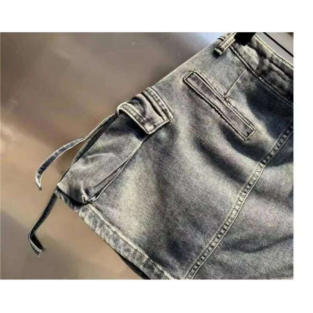 2024 New Fashion Three Dimensional Strap Pocket Wash High Tooling Denim Women Y2K Summer Vintage Casual Joker A Skirt Z260314