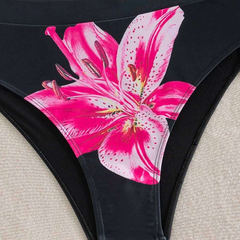 2025 New Printed U-shaped High Waist Bikini Sexy Split Swimsuit Women Swimwear M Y260303