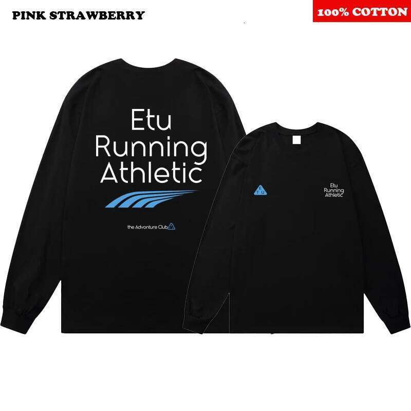 American Street Letter Print T-shirt Men 2025 Autumn New 100% Cotton White Long sleeves Base Layer shirt Sports Y2k Top Men's Z260314