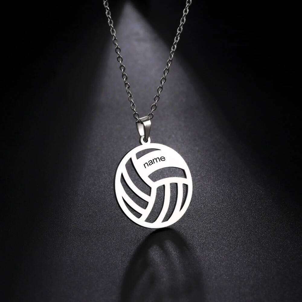 Sipuris Custom Women Stainless Steel Personalized Name Volleyball Necklace For Men Jewelry Christmas Gifts H260312