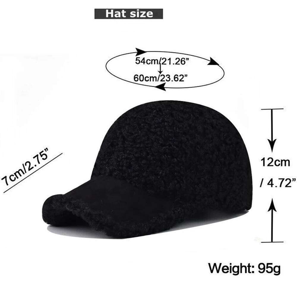 FS 2025 Black Winter Warm Baseball Cap For Men Khaki Windproof Lambswool Women Caps Plus Plush Trucker Hats Casquette Homme Z260314