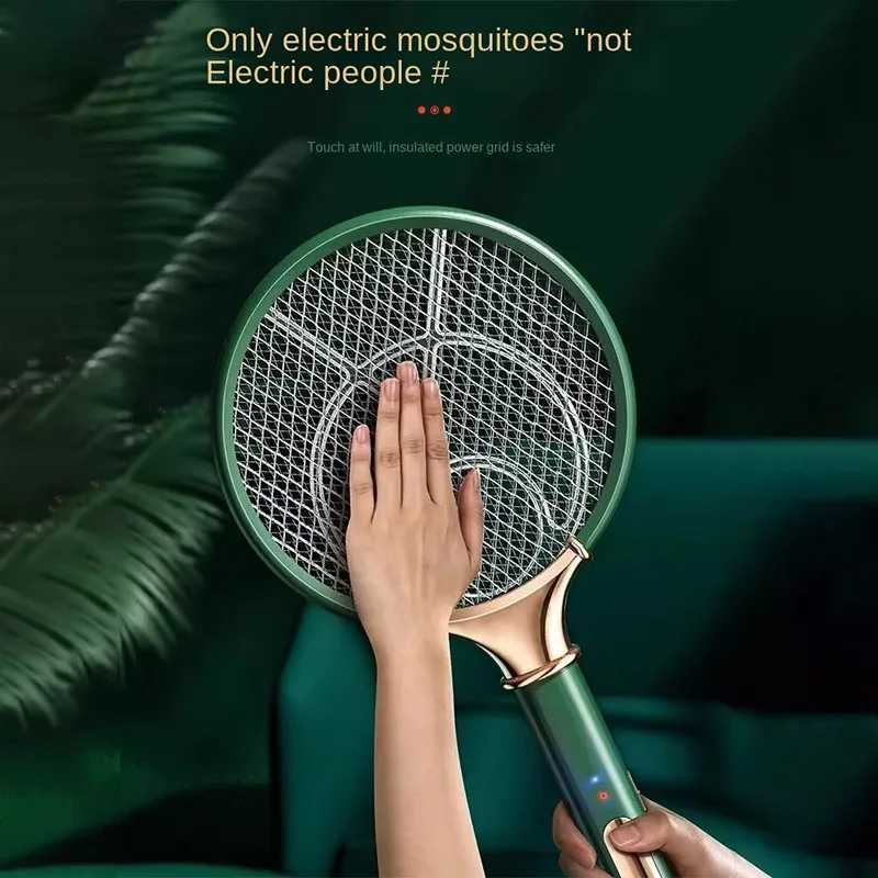 Mosquito Racket 2 In 1 USB Rechargeable Fly Zapper Swatter Lamp Seduction Trap Summer Night Baby Sleep Protect Tools H260313