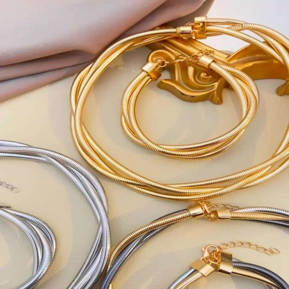 New Alloy Bendable Snake Gold Silver Color Flexible Choker Punk Jewelry Accessories H260312
