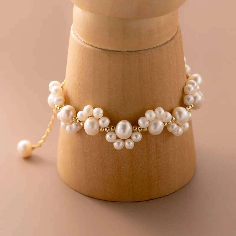 Elegant Cat Claw Pearl Bracelet for Women Zircon Splice Flower Minimalism Bilayer Temperament Accessories Fashion Jewelry Gift Z260313
