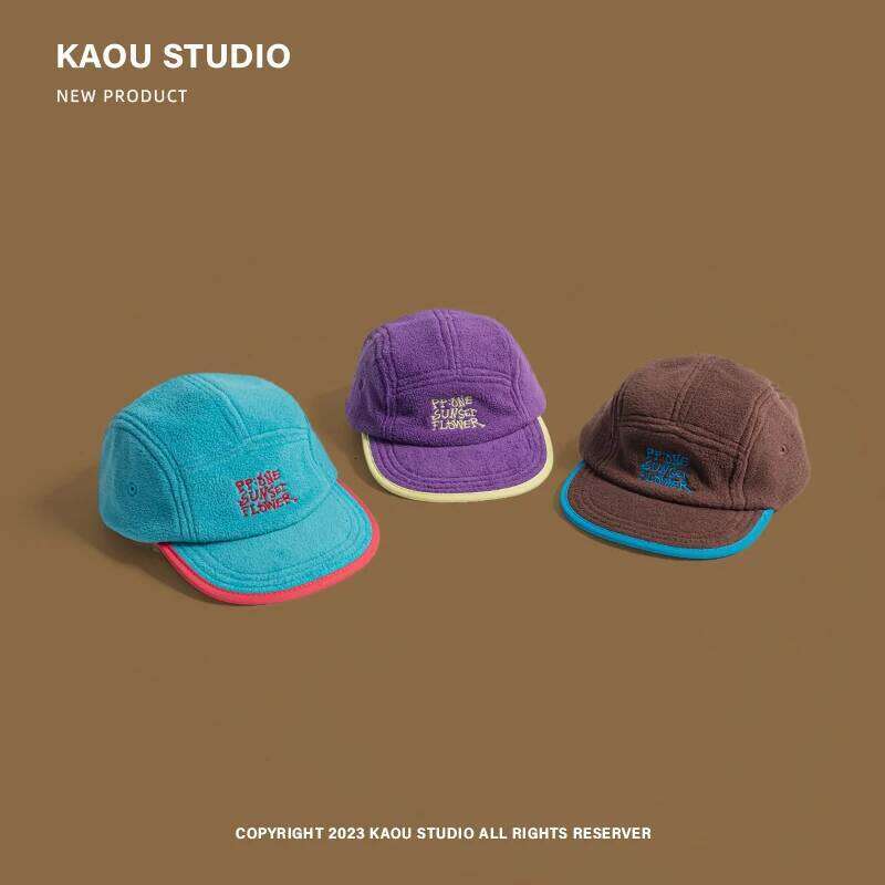 Flat brim niche baseball men's and women's retro fleece winter warm versatile cap Z260313