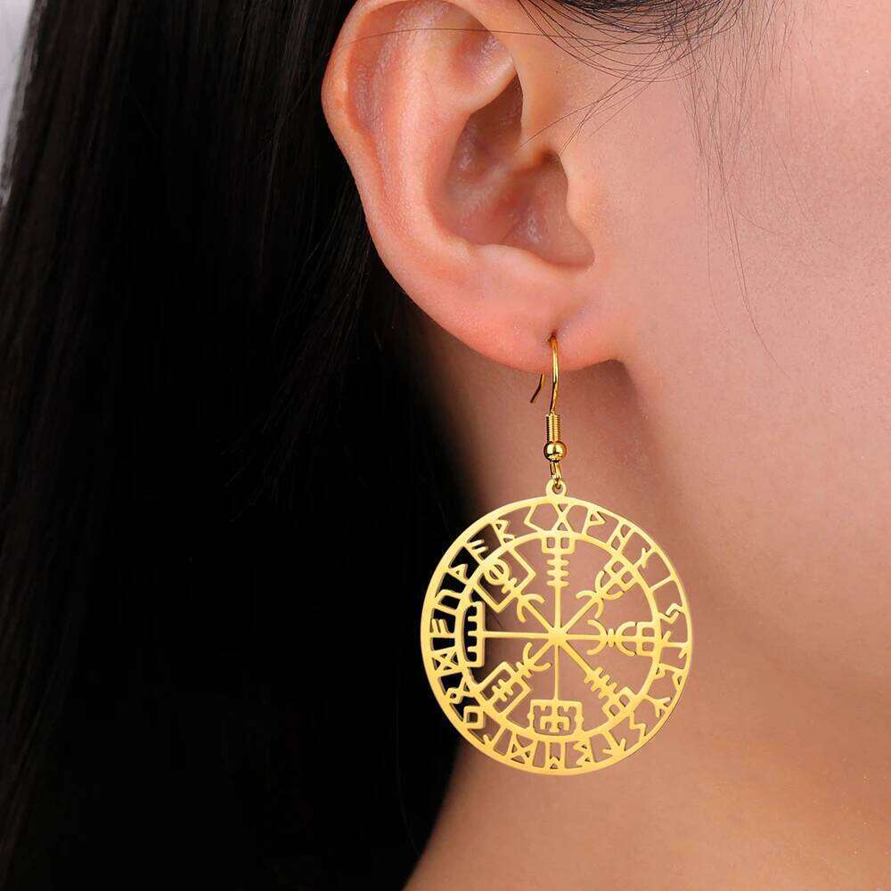 Dawapara Vegvisir Pendant Nordic Viking Runes Compass Necklace Protection Amulet Stainless Steel Jewelry H260312