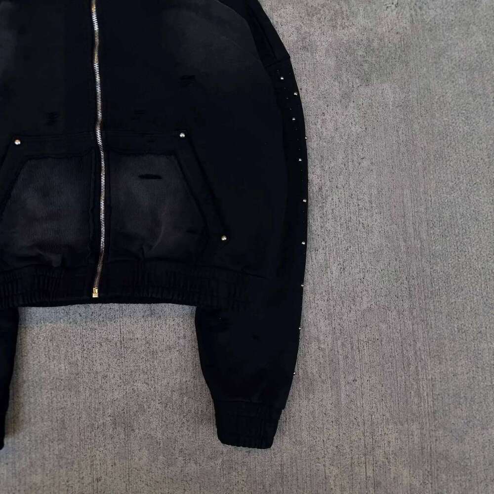 2026 New Personalized Rhinestone Hoodie Retro Street Fashion Long Sleeve Pullover Loose Versatile Casual Outerwear Z260315