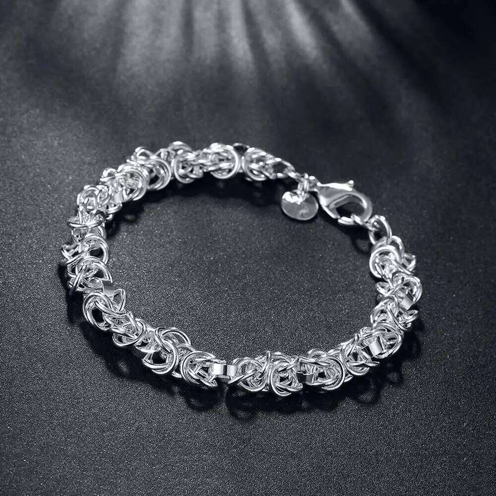 Hot Popular Brands 925 Sterling Silver Classic Circle Chain Bracelet For Woman Man Wedding Party Christmas Gifts Fashion Jewelry Z260313