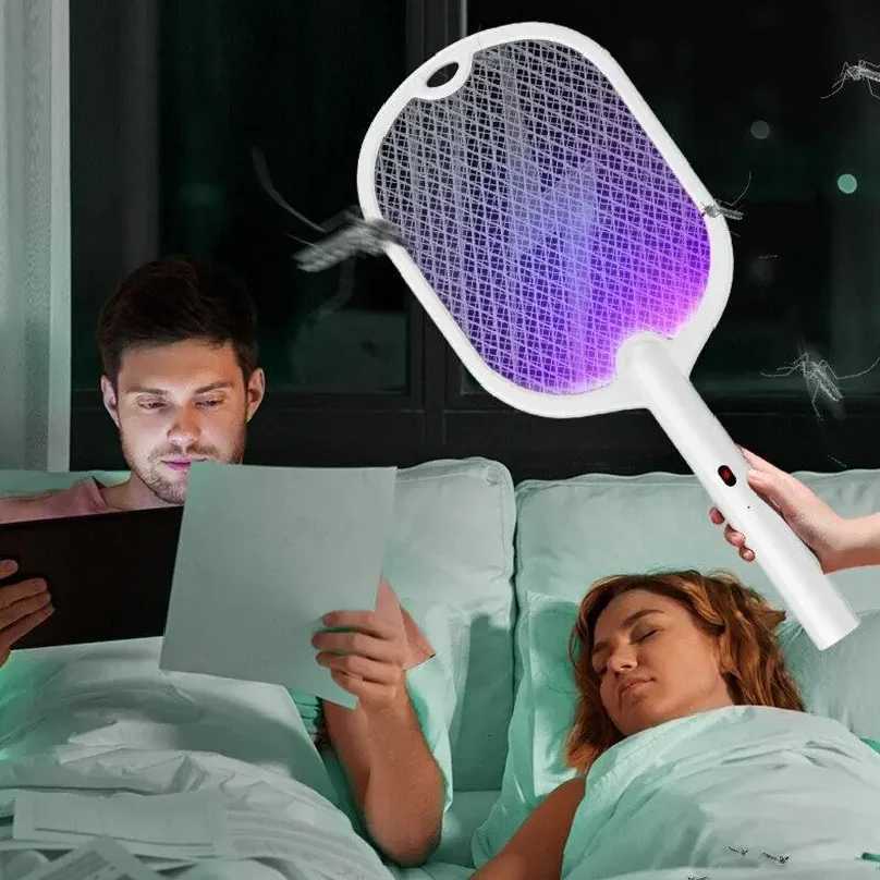 3 In 1 Electric Mosquito Swatter Mosquito Killer Lamp Killer Insect Killer 3000V Type-C Rechargeable Mosquito Killer Fly Killer H260313