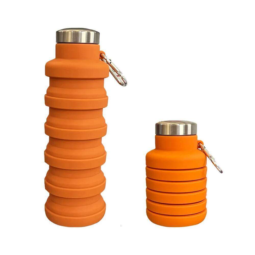 1Pcs Portable Food Grade Silicone Folding 500ml Creative Sports Outdoor Telescopic Decompression Water Cup Z260314