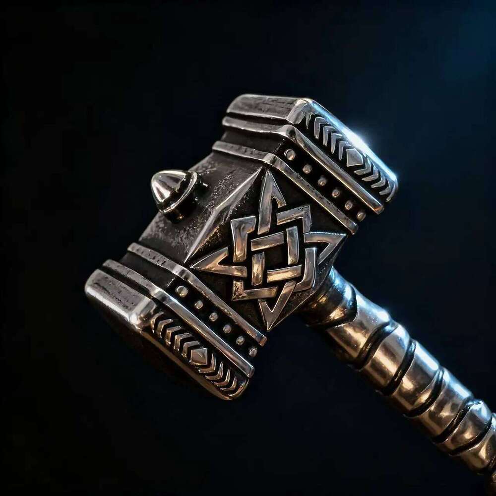 HNSP 316L Stainless Steel Norse Mythology Mjolnir Odin Rune Thor Hammer Pendant Necklace For Men Gift Viking Jewelry Accessories H260312