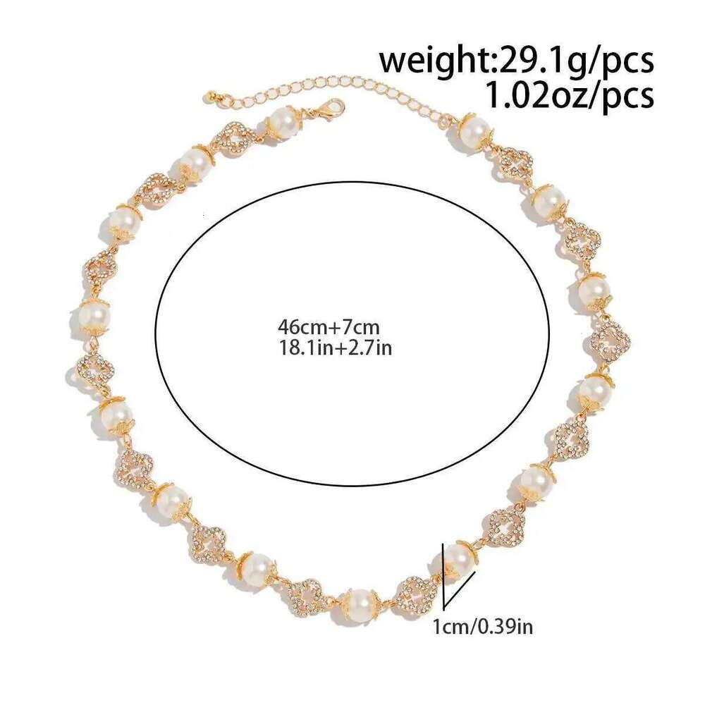 Ingemark Goth Imitation Pearl Rhinestone Choker Necklace for Men Collar Vintage Adjustable Clavicle Chain Daily Party Jewelry H260312