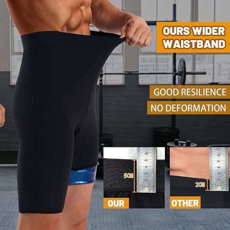 Men's High Waist Abdominal Fitness Running Sports Heat Gathering Shorts Sweat Pants 26Y0313