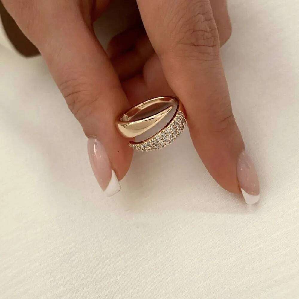 Fashion Irregular Geometry Full of Zircon Rings Personality Multilayer Index Finger Ring for Women Charm Jewelry Accessory Gifts H260312