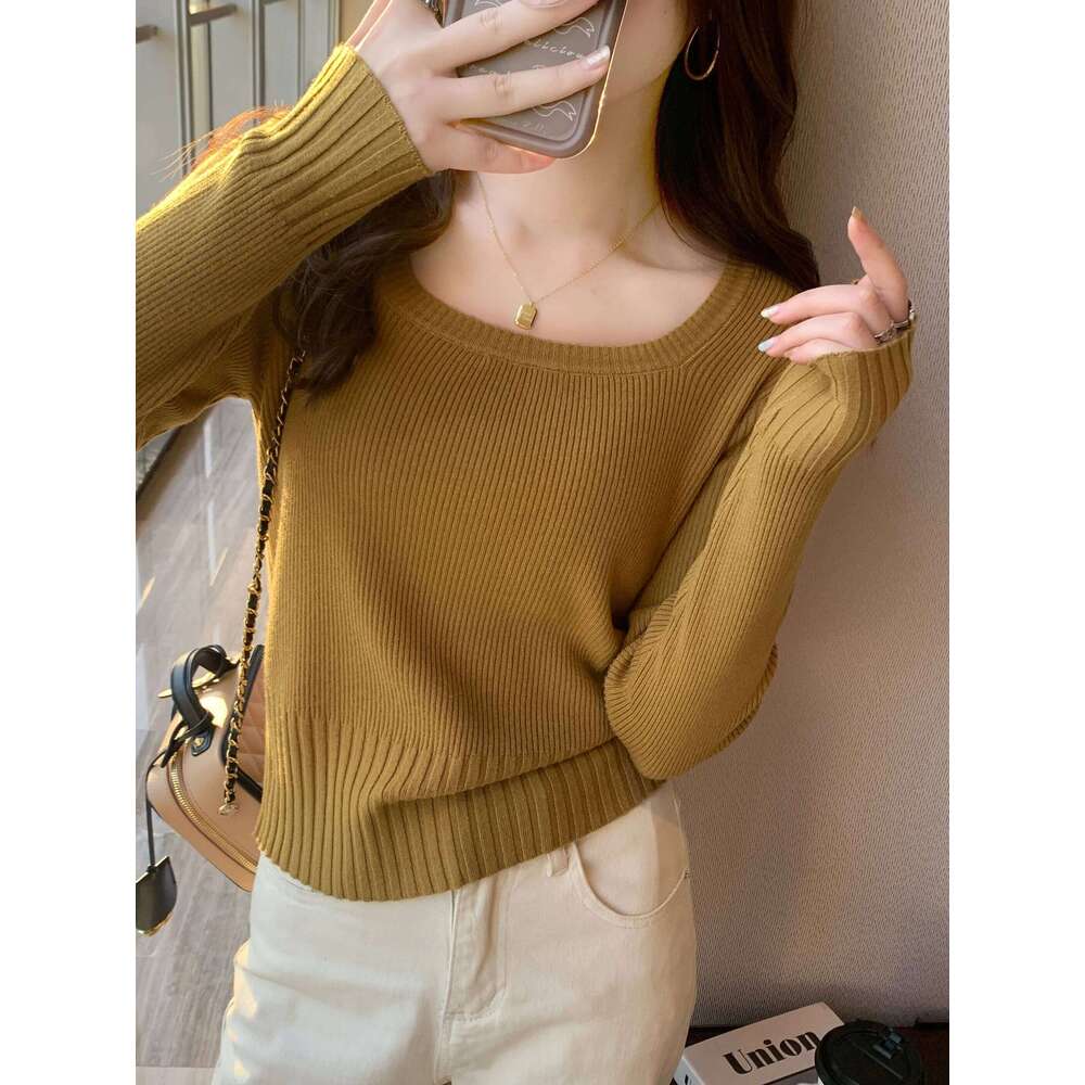 2025 U Neck Women Autumn Winter Sweaters Slim Knitted Pullovers Soft Warm Solid Jumper Female Sweater Casual Knitwear Jersey Top Z260314