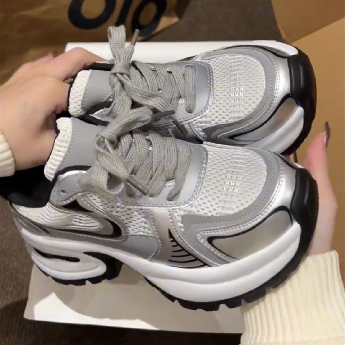 2026 New Trendy Shoes Designer Shoes Dad Shoes Versatile Thick-Soled Height-Increasing Hot-Selling Casual Sports Shoes Trendy Shoes