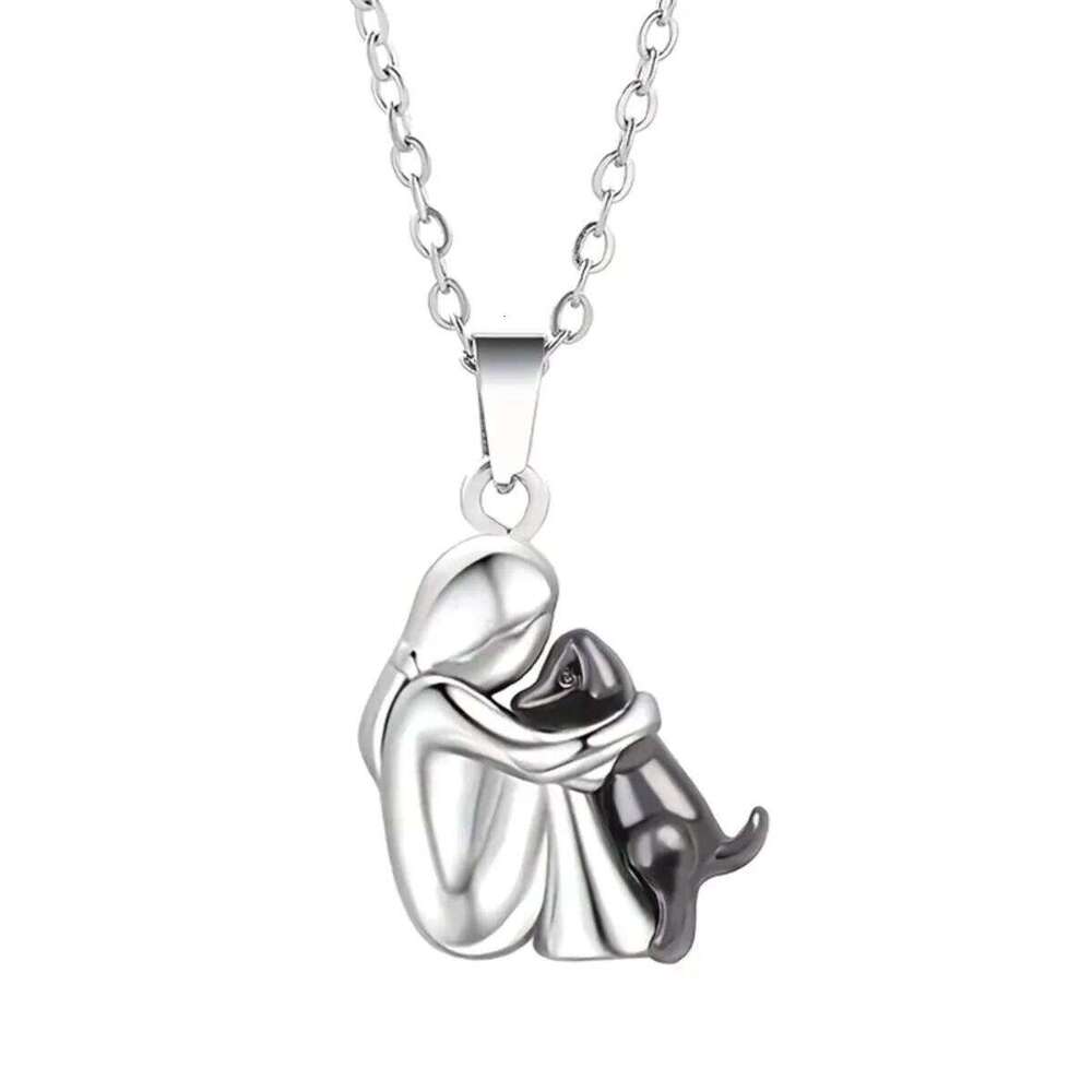 Fashion Women and Dog Necklace Cute Little Girl Puppy Pendants Necklaces Animal Pet Jewelry H260312