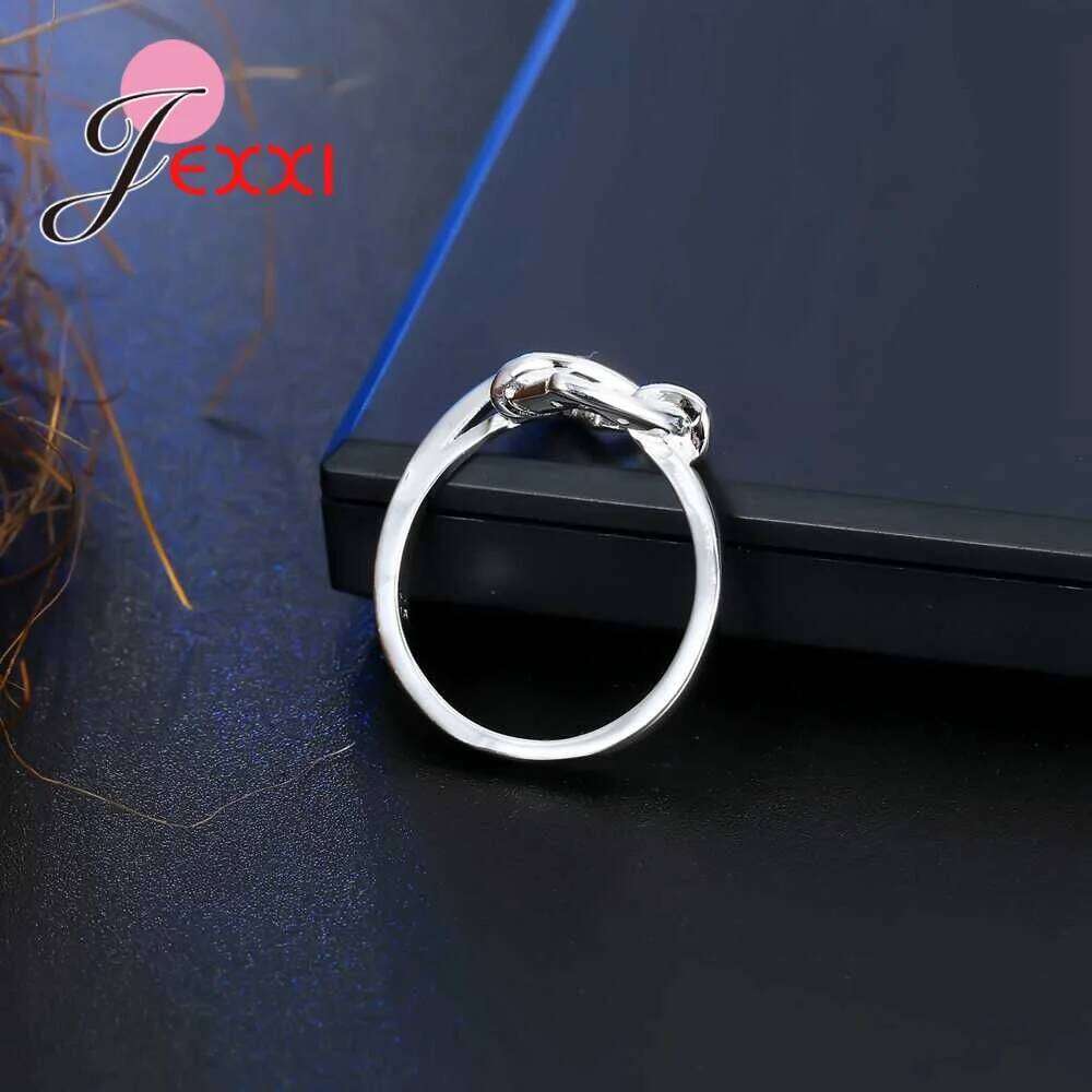 Nice Band For Girlfriend One Heart With Spiral 925 Sterling Silver Rings Setting White Crystals Women Party H260312