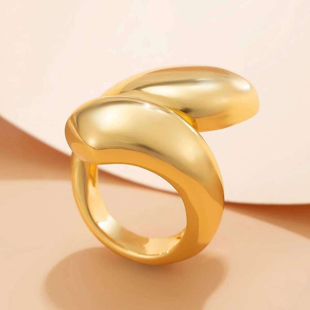 Ingemark Exaggerated Punk Smooth Water Drop Snake Rings for Women Vintage Geometric Adjustable Open Finger Ring Couple Jewelry H260312