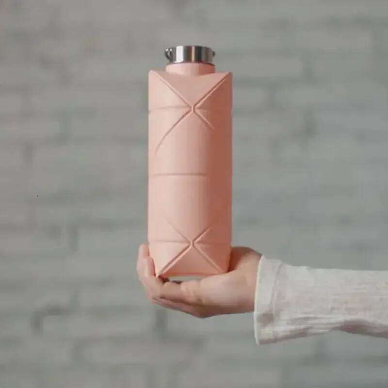 1Pc 600ml Foldable Space-saving Reusable Silicone Sport Water Bottle Bag Bicycle Camping Portable Waterbottles Z260313