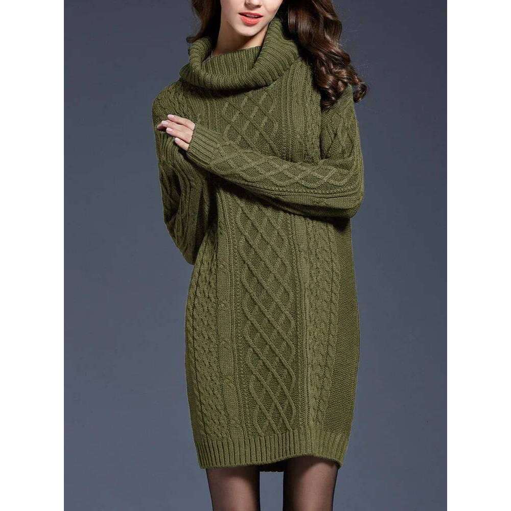 Knitting Mini Dresses Women Turtleneck Warm Elegant Cozy Stretchy European Style Fashion Autumn Winter Simple Vestidos De Mujer Z260313