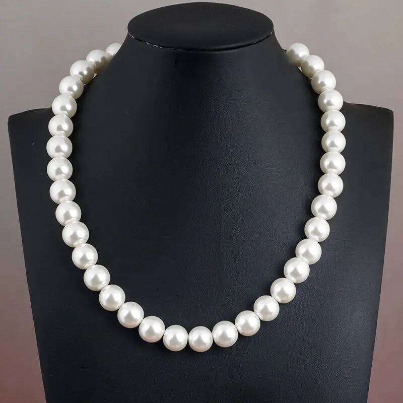 French Elegant Versatile Imitation Necklace Single Layer Faux Pearl Beaded Short Sexy Clavicle Chain Women's Holiday Gifts H260312