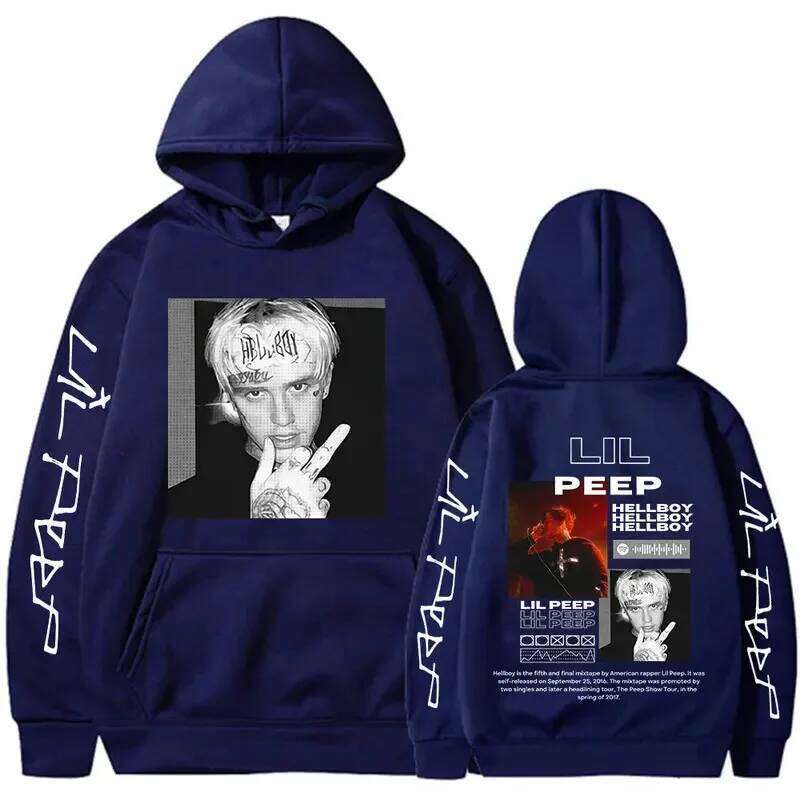 Rapper Lil Peep Hoodies Hellboy Crybaby Hip Hop Graphic Sweatshirts Men's Women Clothing Aesthetic Oversized Casual Pullovers Z260315