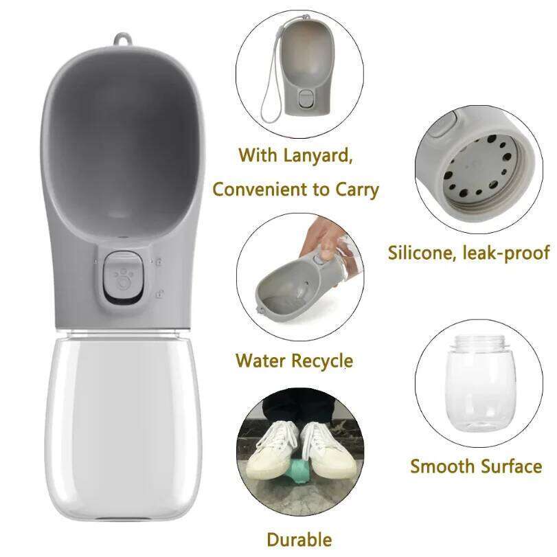 DJH Pet Portable Big Dog Water Bottle for Small Large Dogs Outdoor Hiking Leakproof Puppy Drinking Bowls Golden Retriever Supplies 26W0313