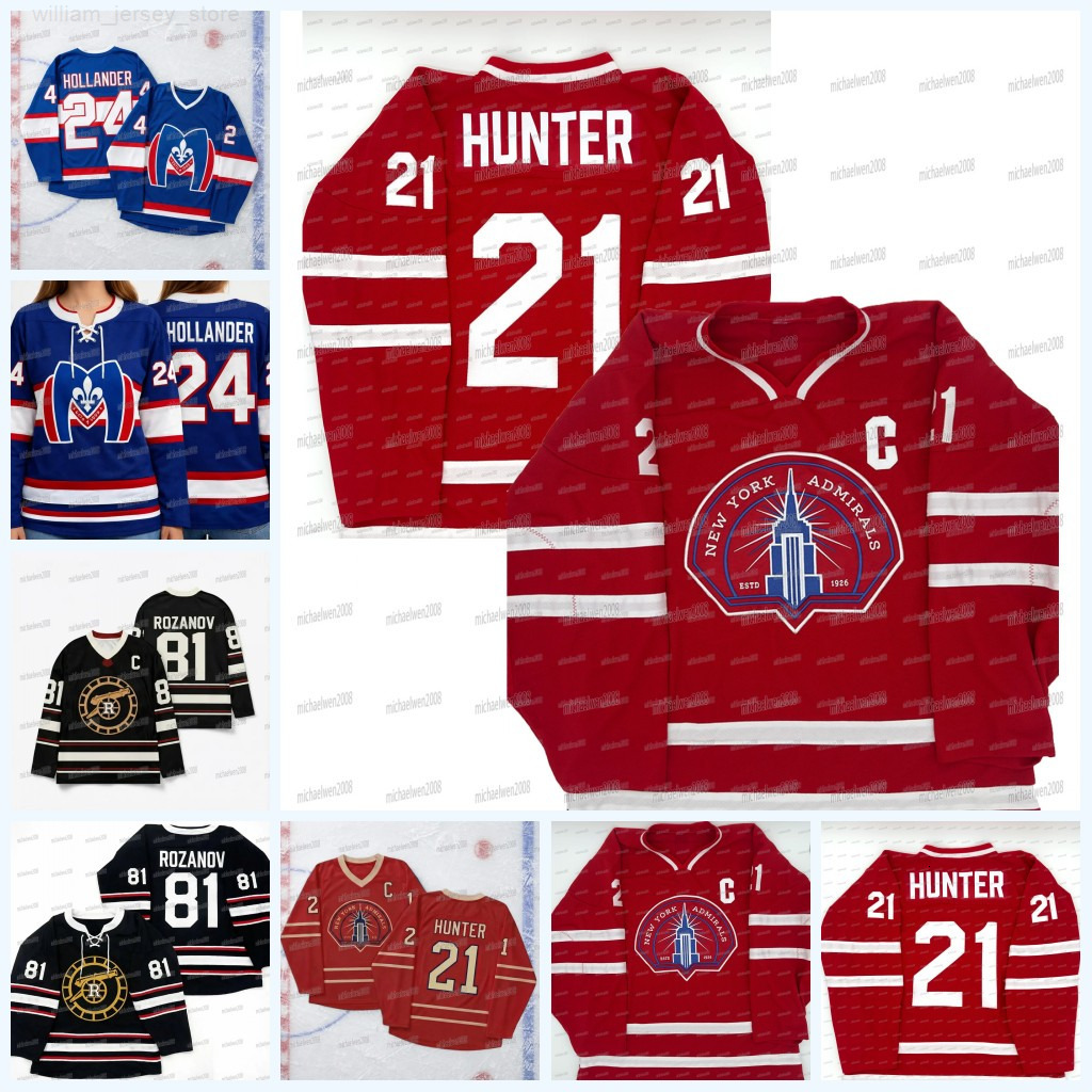 Personalized Custom Heated Rivalry Hockey Jersey 21 Hunter 81 Ilya Rozanov 24 Shane Hollander Embroidered Letter Number Classic Sportswear Design Polyester