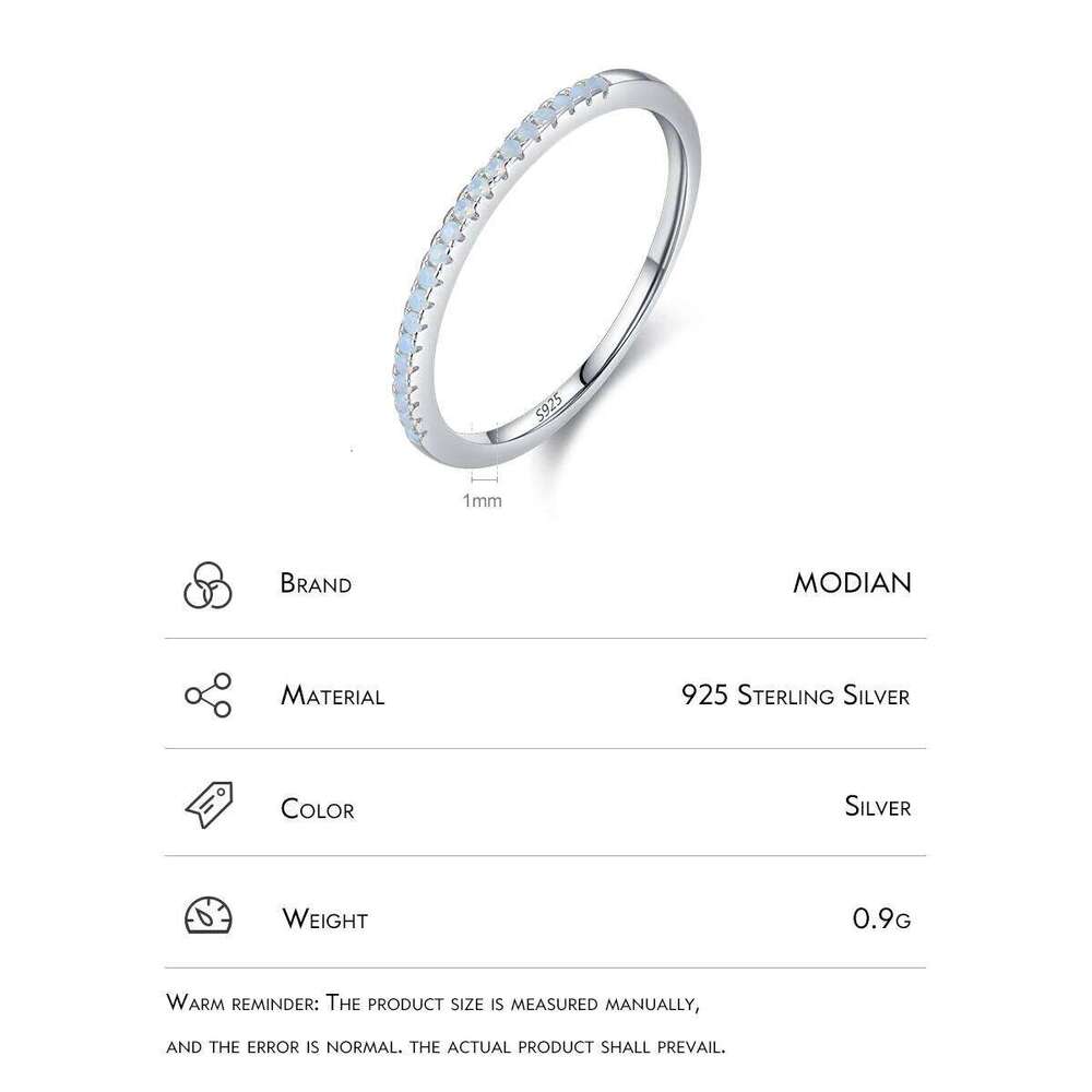 MODIAN 925 Sterling Silver Exquisite Slim Stackable Rings Clear Cz Gradient Pink Blue Crystal Finger Ring For Women Fine Jewelry H260312
