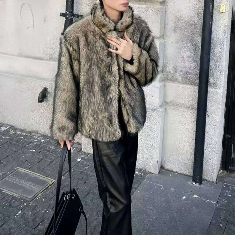 Men Faux Fur Furry Warm Autumn Winter Streetwear Fashion All-Match Trend Youth Soft Casual Comfort Coat Men'S Clothing Z260313