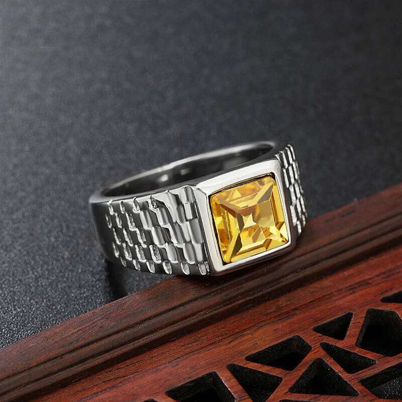 Multi Color Stone Rings for Men Women Hip Hop Punk High Quality Stainless Steel Ring Charm Party Jewelry Gift Dropshipping H260312