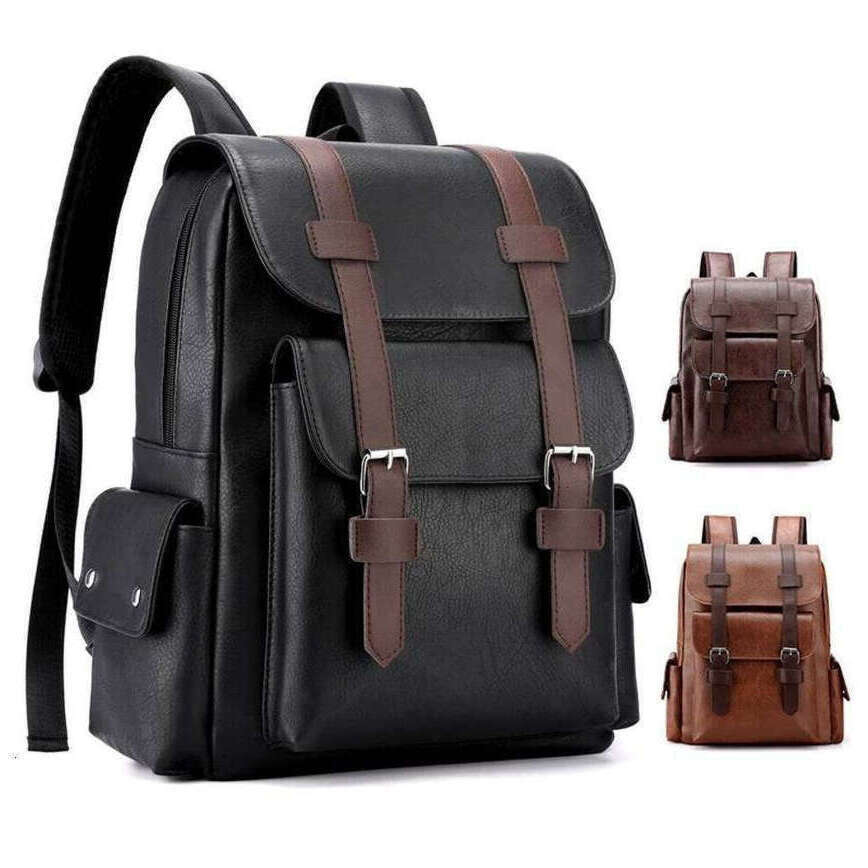 TAURUSCIAGA 2025 Men Backpack PU Leather Bagpack Large Laptop Backpacks Male Mochilas Black Schoolbag For Teenagers Boys Brown Sac A Dos Daily Versati