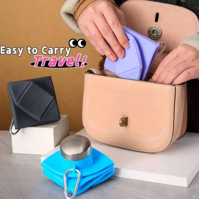 Silicone Sports Water - 700ml Collapsible Diamond Shaped Bottle for Travel, Gym, Outdoor Activities, Leak-Proof Portable Z260313