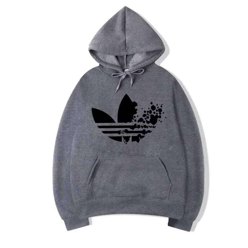 Men's Fashionable Versatile Fleece Sweatshirt, Thin and Warm, Three-dimensional Pocket, Printed Fit Z260314