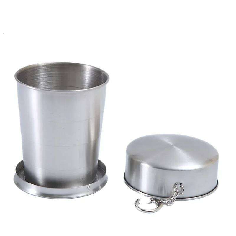75/150/250/450ML Portable Stainless Steel Telescopic Folding Easy Carry Key Coffee Cup Outdoor Hiking Camping Drink Z260313