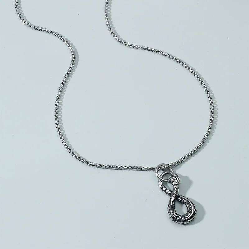 Vintage Punk Snake for Women Men Infinity Symbol Neck Chains Gothic Style Animal Charm Pendant Necklace Jewelry H260312