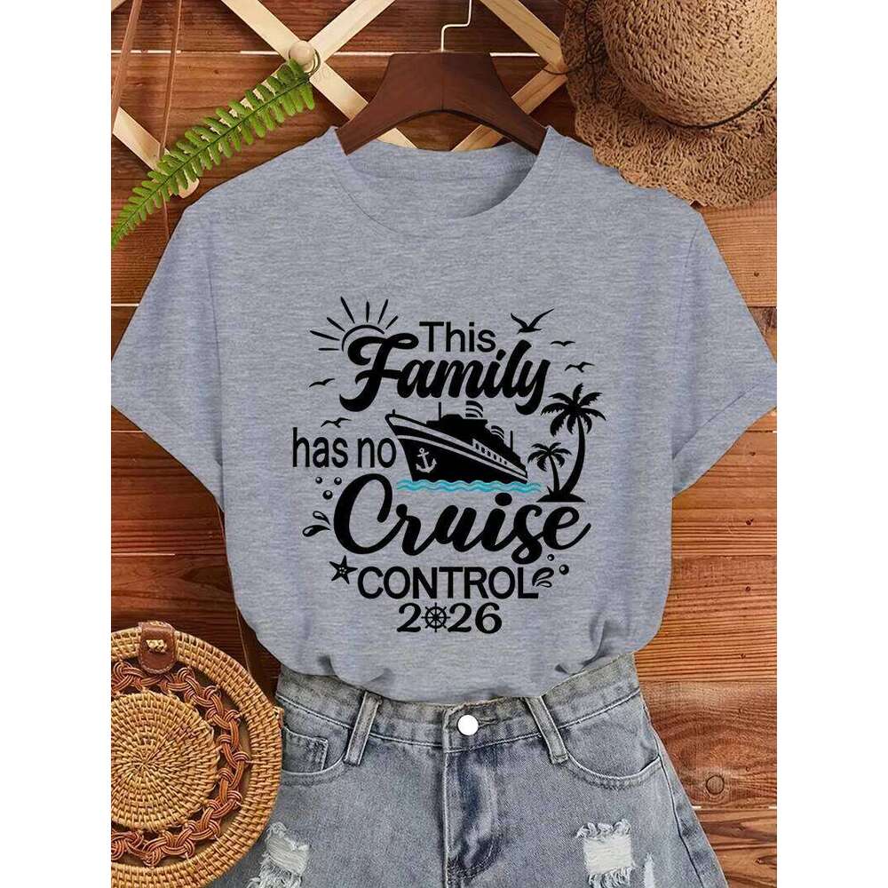 This Family Has No Control 2026 Cruise Tops, Girls Trip T-Shirts,Vacation Shirt, Bride Cruising T-shirt Clothing Z260314