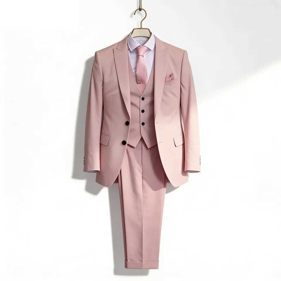 Classic Wedding Solid 3-Piece Smoking Ternos Fino Adjusted Male Formal Business Suits for Groomsmen And Festive Occasions M260313