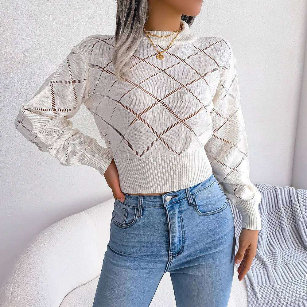 Women's Solid Color Lattice & Lace-Up Knit Sweater Long Sleeve Pullover Tunic, Cozy Fall Winter Casual Vacation Boho Chic Top Z260313