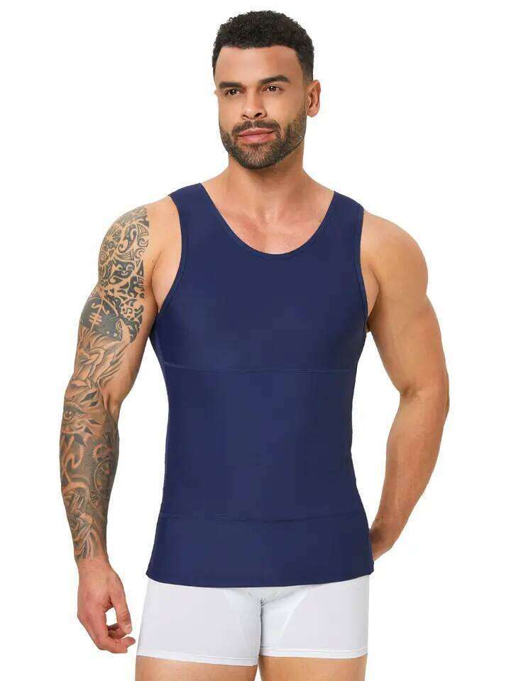Mens Shapewear Hide Gynecomastia Compression Tank Tops Men Body Shaper Tummy Control Slimming Undershirt 26Y0313