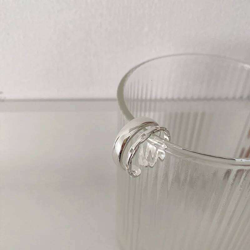 VENTFILLE 925 Sterling Silver Ins Style Double-layer Open Index Finger Ring Women's Fashion Personality Niche Design Jewelry H260312