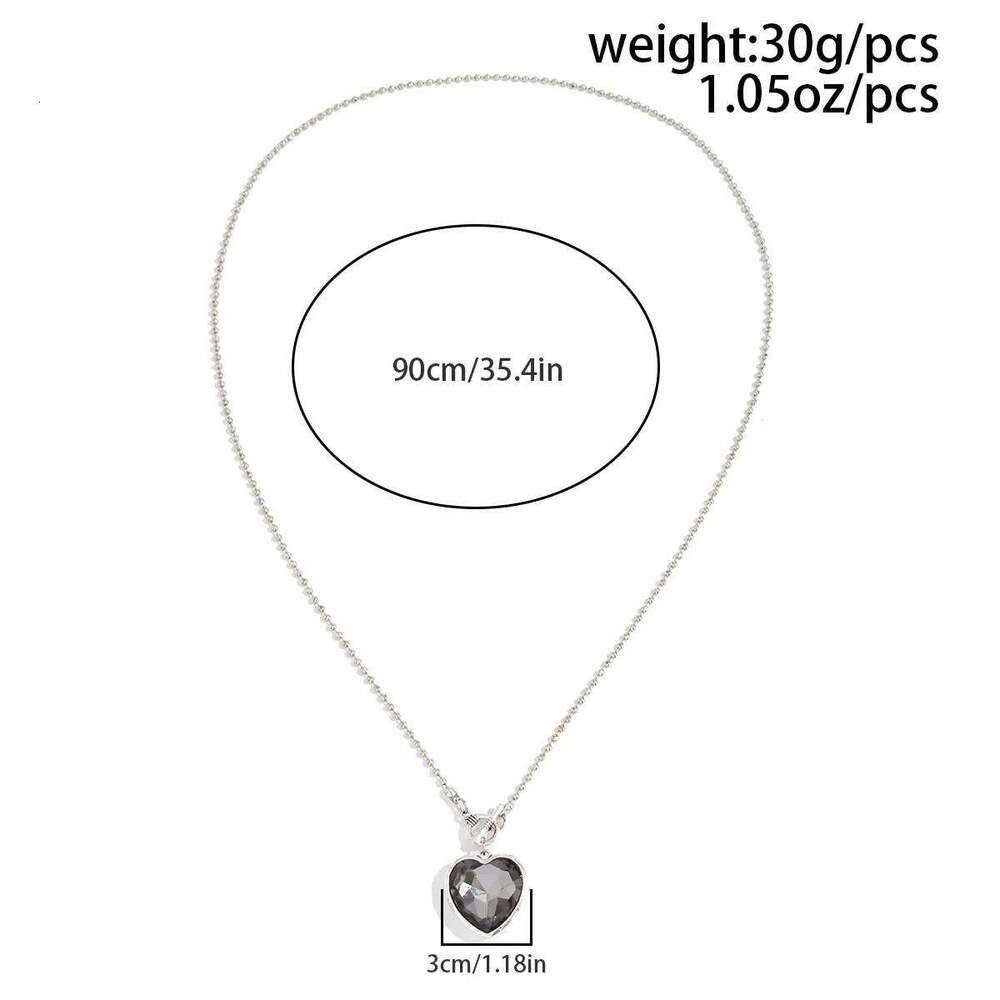 Original Design Liquid Metal Cross Acrylic Crystal Heart Pendant Long Necklace for Women Trendy Jewelry Two Ways To Wear It H260312