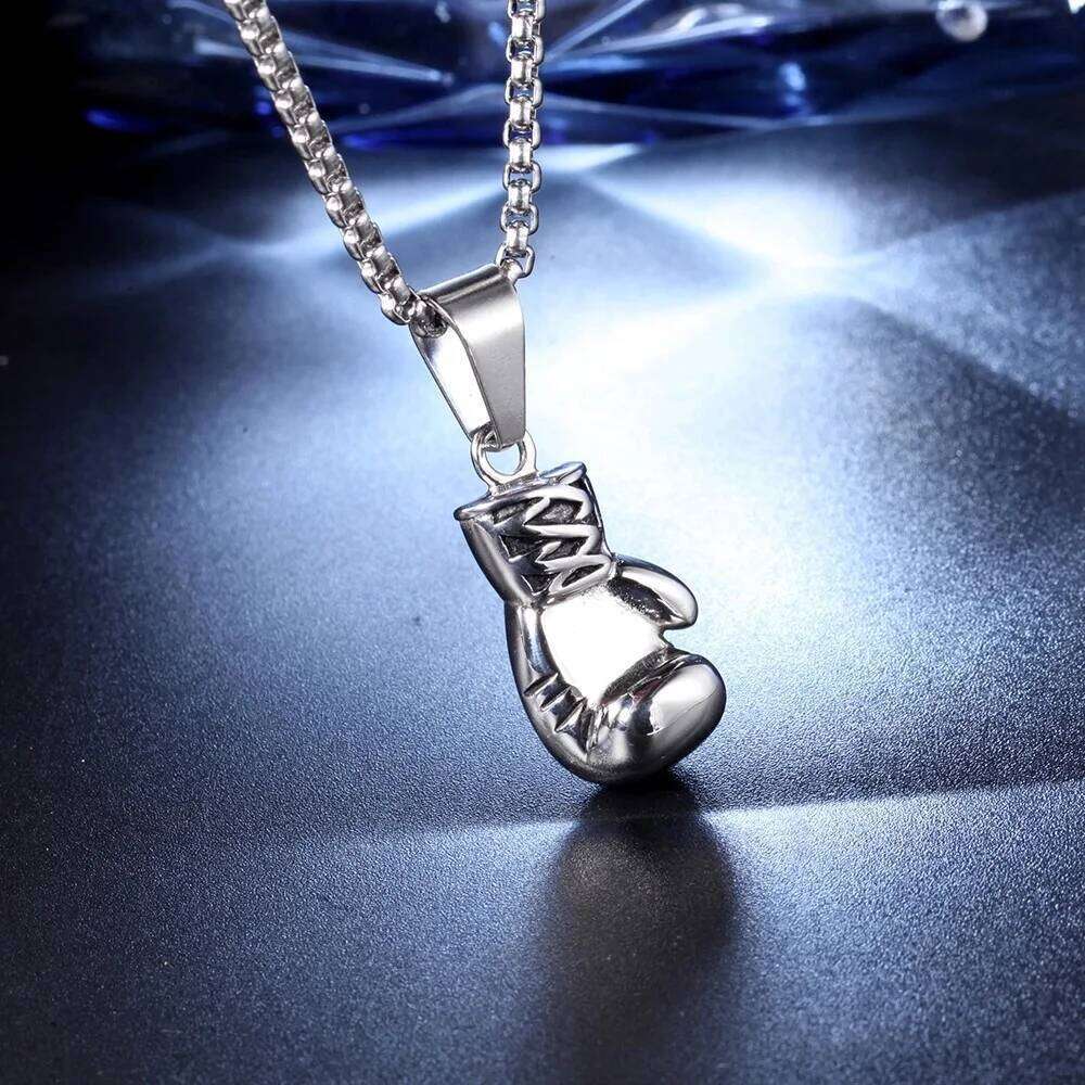 Boxing Gs Pendant Necklace For Men Gold Color Hip Hop Personality Fitness Exercise Stainless Steel Chain Neck Jewelry Gifts H260312