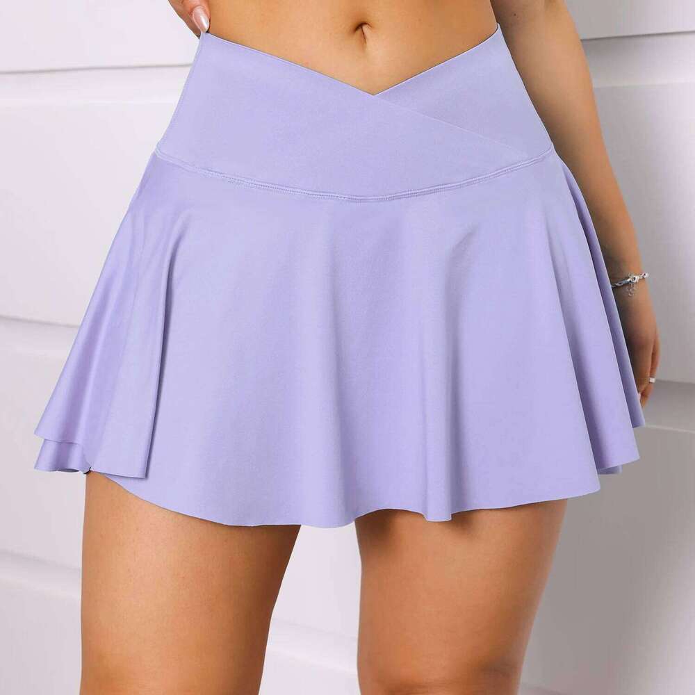 Womens Tennis Skirt with Pockets Crossover High Waisted Athletic Golf Skorts Running Workout Skirts 2 in 1 Fashion Streetwear Z260314
