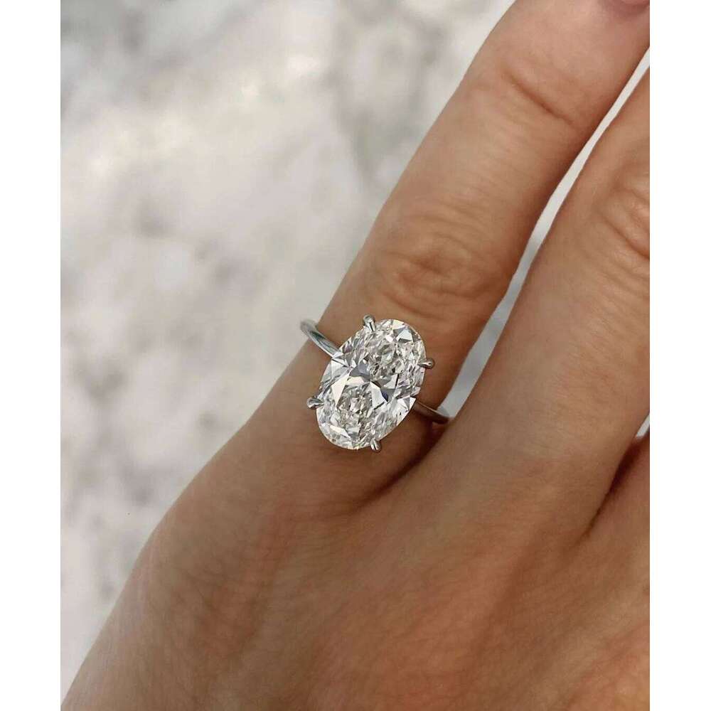 Gold Plated Oval Cubic Zirconia Ring for Women Wedding Engagement Jewelry Wholesale Size 5-10 Trendy Fashion Accessory H260312