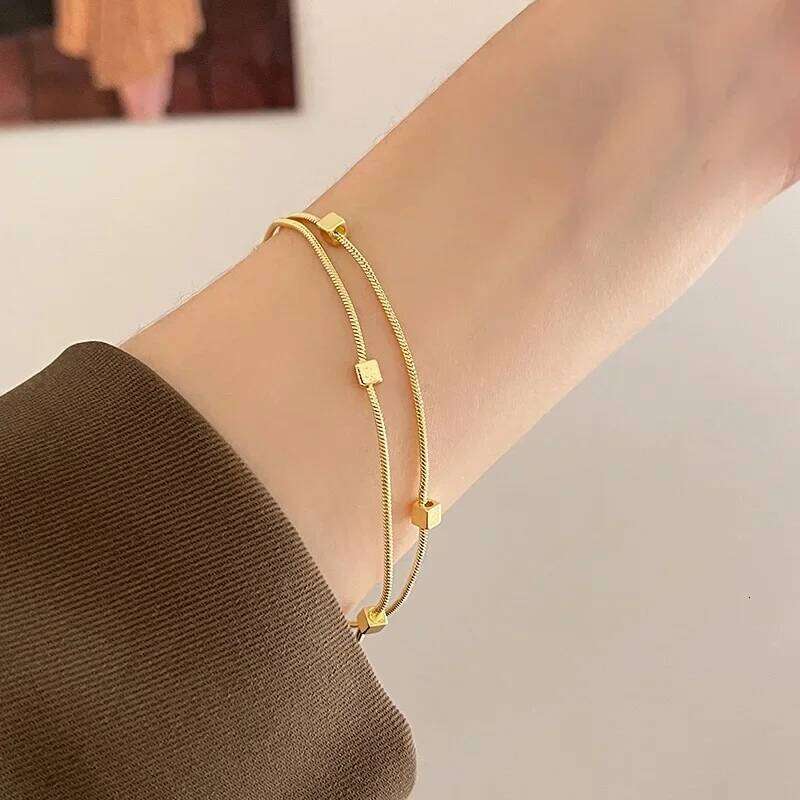 18k Gold Shiny Zircon Flower Bracelet for Women Girl Korean Temperament Exquisite Jewelry Gifts 925 Sterling Silver Plated Z260313