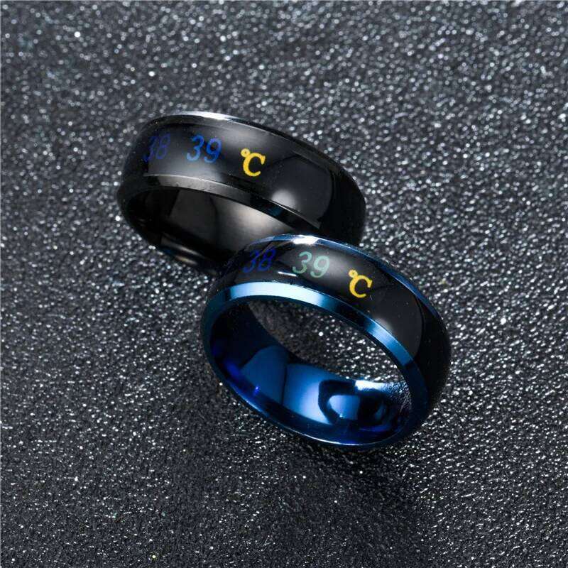 New Arrival Titanium Steel Intelligent Temperature Sensitive Rings For Women Men Waterproof Jewelry Wedding Gifts H260312